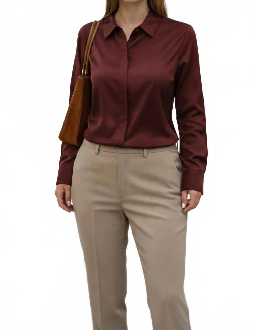 NEW SCOTCH & SODA merlot button down shirt in burgundy